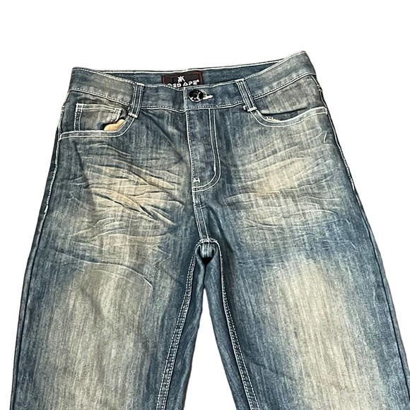 Red Ape Plus Size Straight Leg Jeans Women Mid-Rise Cotton Stone Washed Denim 14 - Picture 2 of 9